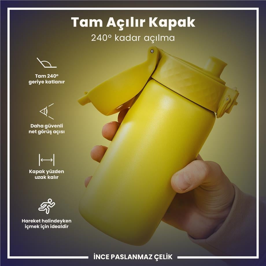 Ion8Ion8 - Paslanmaz Çelik Çocuk Suluk - Sarı - 400 ml - SızdırmazI8SS400YEL