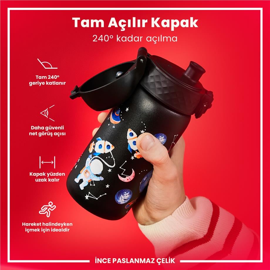 Ion8Ion8 - Paslanmaz Çelik Çocuk Suluk - Uzay - 400 ml - SızdırmazI8SS400PKSPACE2