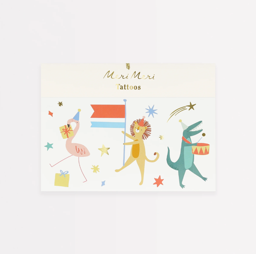 Meri Meri - Animal Parade Temporary Tattoos - Hayvanlar Geçit Töreni Geçici Dövmeler (x2) Kategorisiz