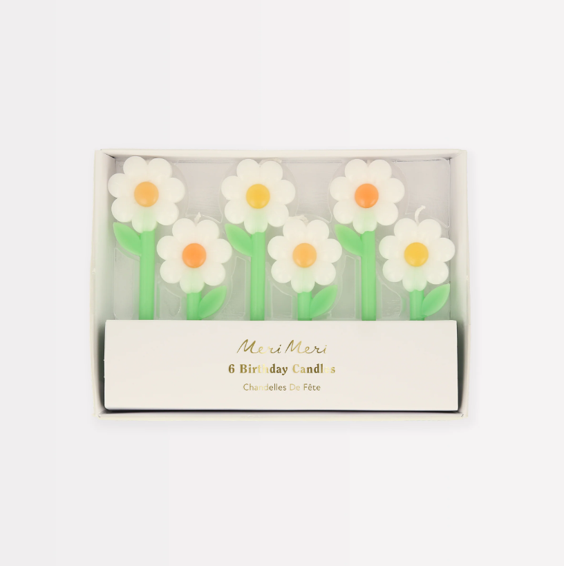 Meri Meri - Daisy Candles - Papatya Mumlar (x6) Kategorisiz