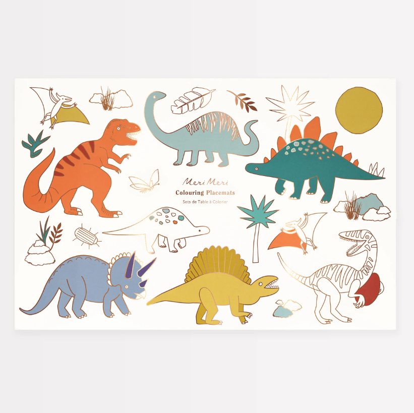 Meri Meri - Dinosaurs Colouring Placemats - Dinozorlar Boyama Amerikan Servisleri (x8) Kategorisiz