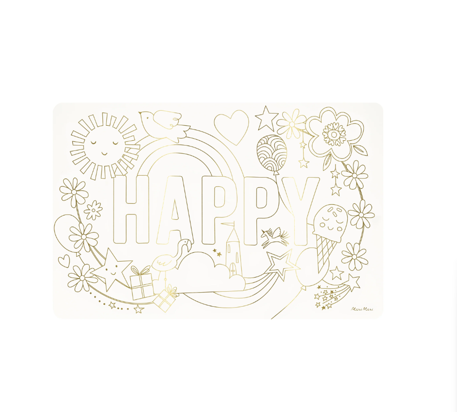 Meri Meri - Happy Icons Colouring Placemats - Mutlu Semboller Boyama Amerikan Servisleri (x8) Kategorisiz