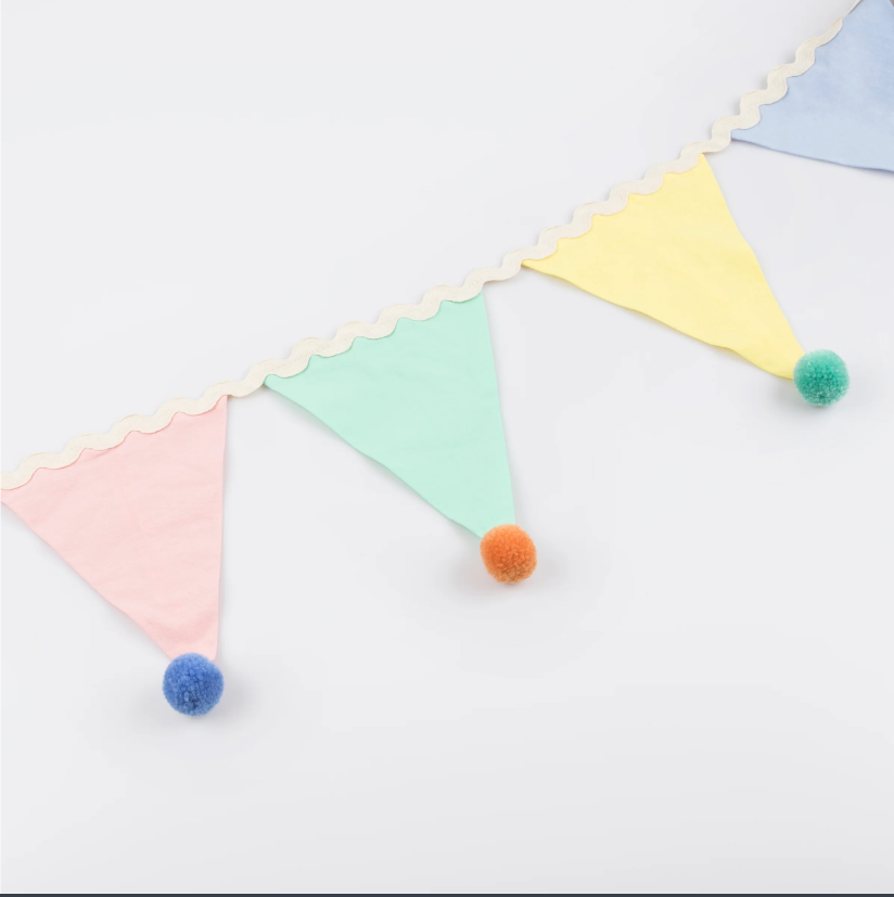 Meri Meri - Pastel Pom Pom Flag Garland - Pastel Pom Pom Bayrak Asılan Süs Kategorisiz