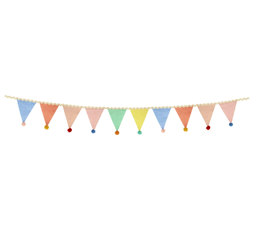 Meri Meri - Pastel Pom Pom Flag Garland - Pastel Pom Pom Bayrak Asılan Süs Kategorisiz