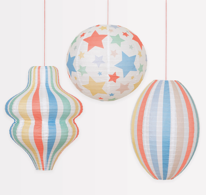 Meri Meri - Stars & Stripes Lanterns - yıldızlar & Çizgili Fenerler (3'lü) Kategorisiz
