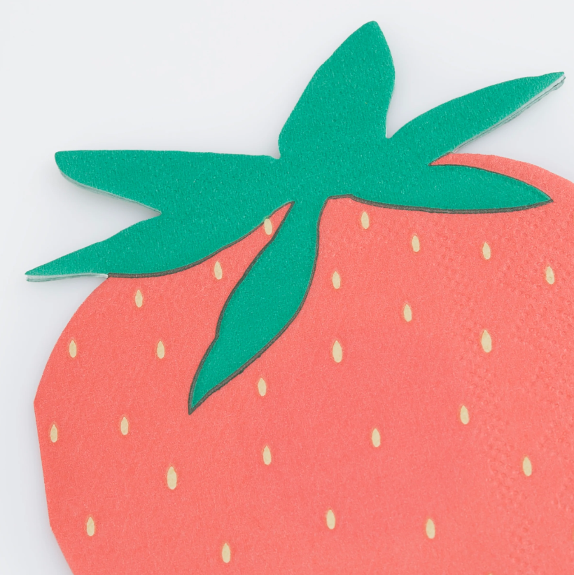 Meri Meri - Strawberry Napkins - Çilek Peçeteler (x16) Kategorisiz