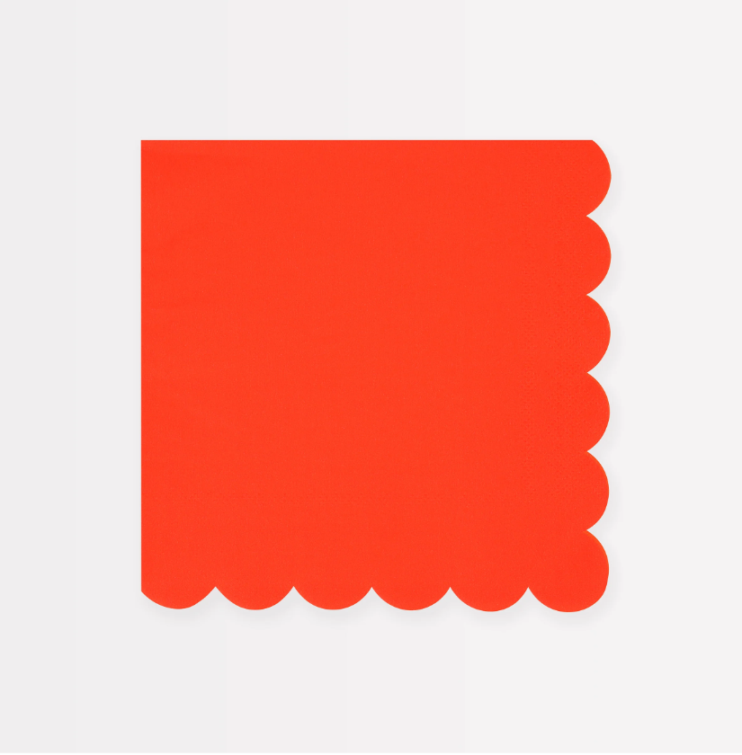 Meri Meri - Tomato Red Large Napkins - Domates Kırmızısı Peçeteler (L) (x16) Kategorisiz