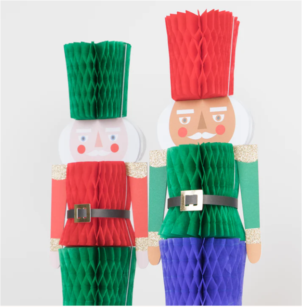 Meri Meri - Honeycomb Nutcracker Decorations - Nutcracker Dekorlar (3'lü) Masa Süsü