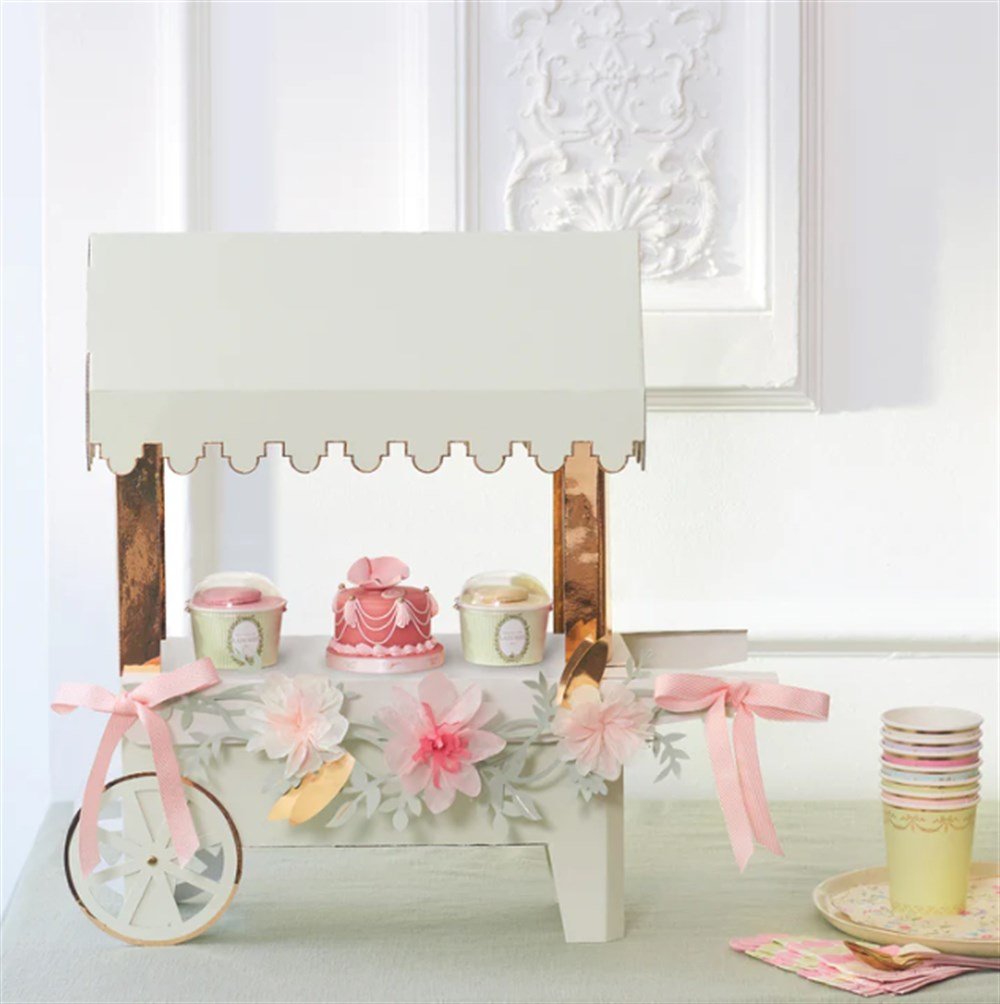 Meri Meri - Laduree Paris Macaron Cart Centerpiece - Ladurée Paris Makaron Arabası Masa Süsü Masa Süsü
