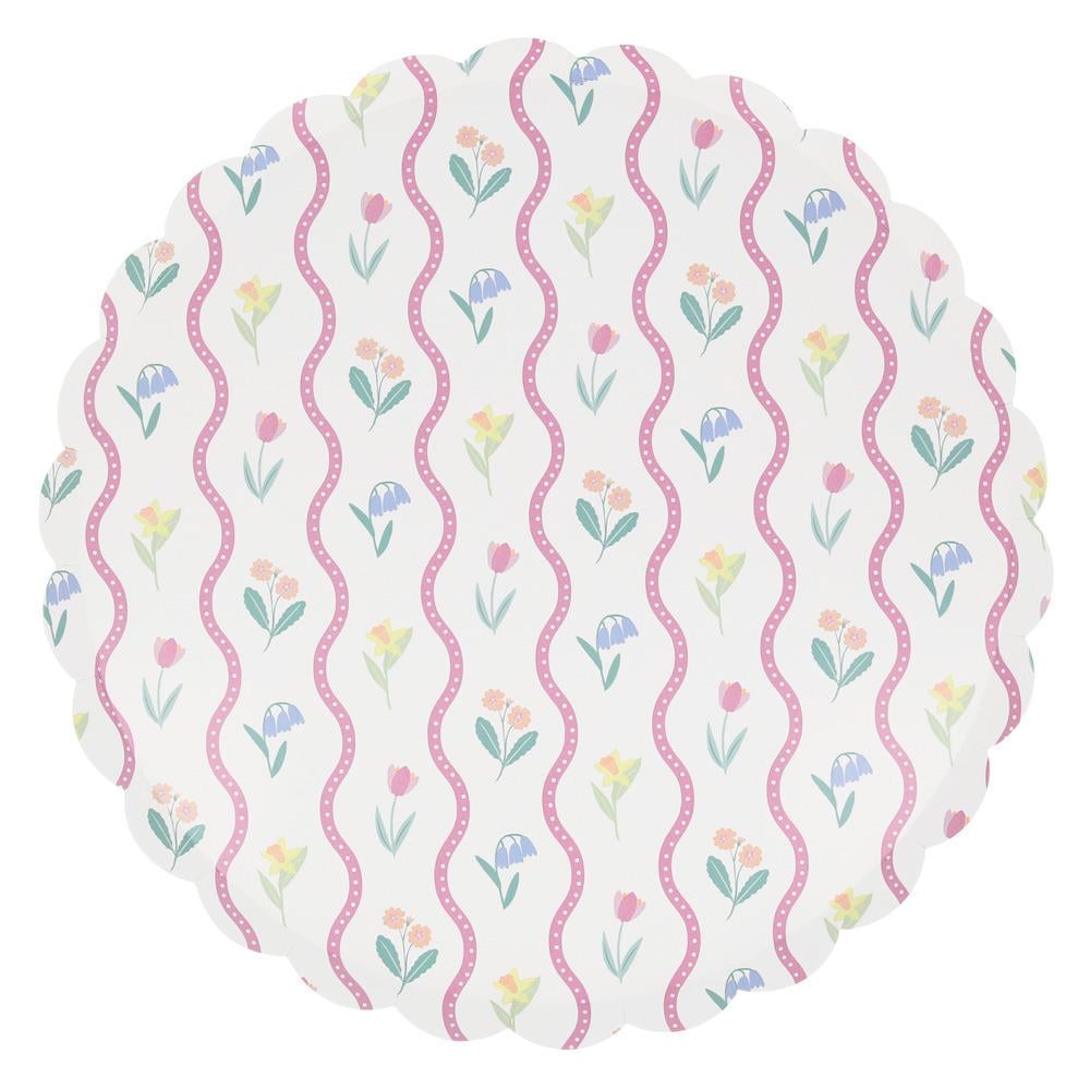 Meri MeriMeri Meri - Bloomsbury Çiçek Desenli Tabaklar - L - 8 Adet283308