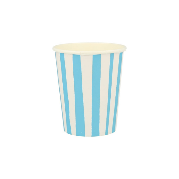 Meri MeriMeri Meri - Blue Stripe Cups - Mavi Çizgili Bardaklar - 8'li224487