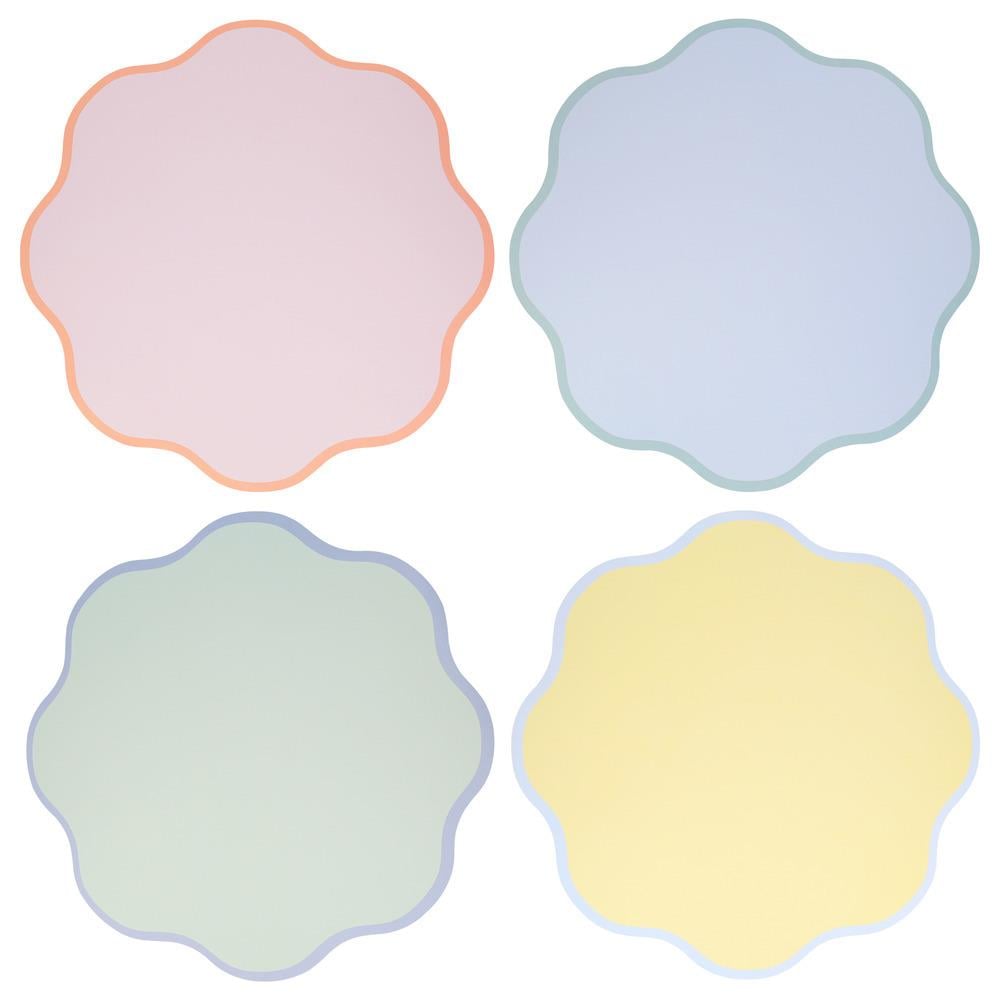 Meri MeriMeri Meri - Dalgalı Yuvarlak Pastel Servis Matı - 12 Adet283173