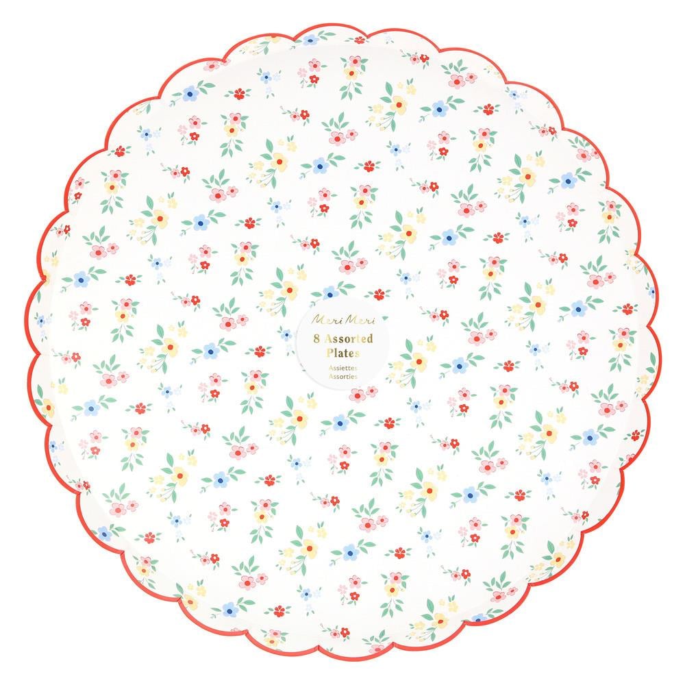 Meri MeriMeri Meri - Ditsy Posy Çiçekli Tabaklar - L - 8 Adet285873