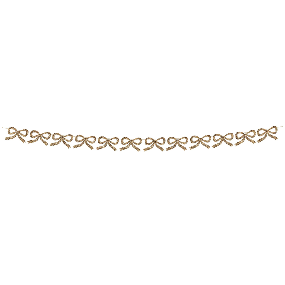 Meri MeriMeri Meri - Gold Glitter Bow Garland - Altın Parıltılı Kurdele Süs269662