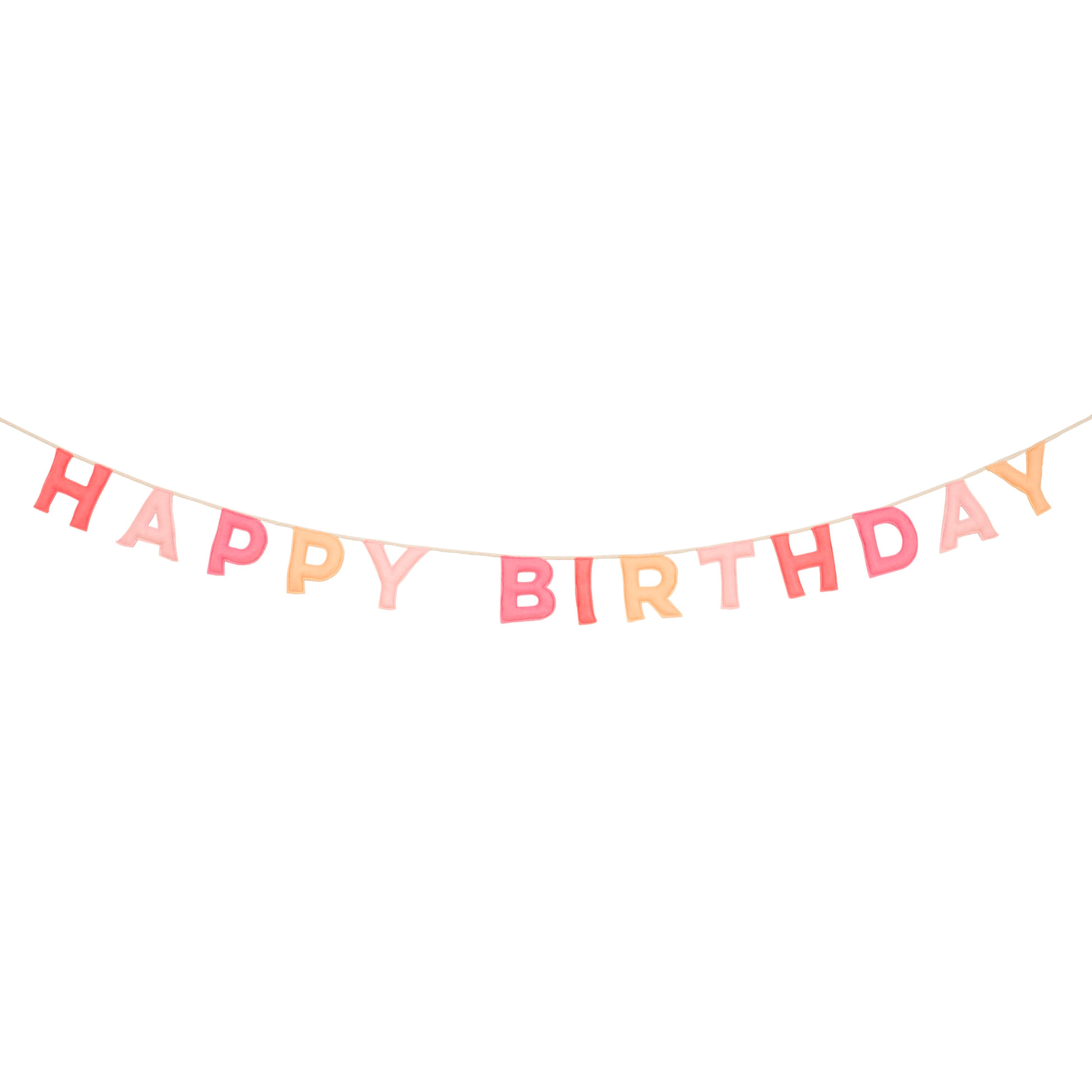 Meri MeriMeri Meri - Happy Birthday Keçe Asılan Süs - Pembe286107