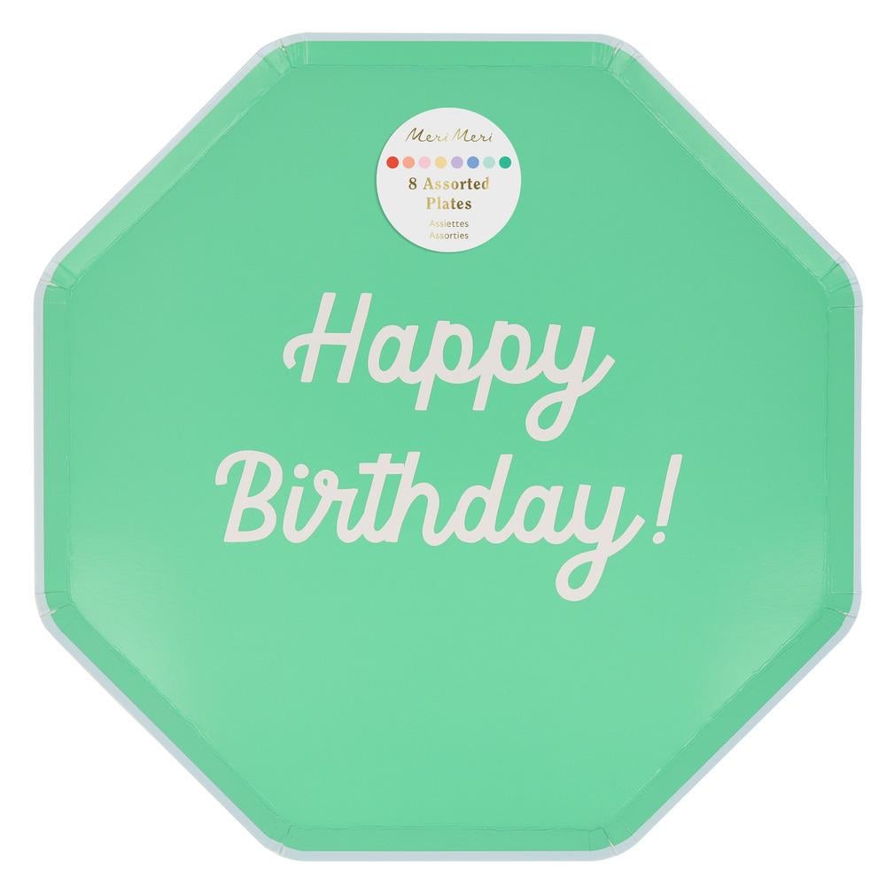 Meri MeriMeri Meri - Happy Birthday Tabaklar - L - 8 Adet285927