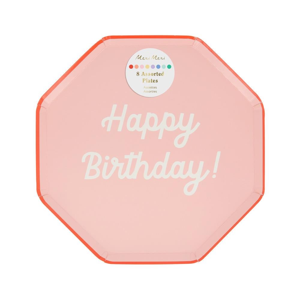 Meri MeriMeri Meri - Happy Birthday Tabaklar - M - 8 Adet284694