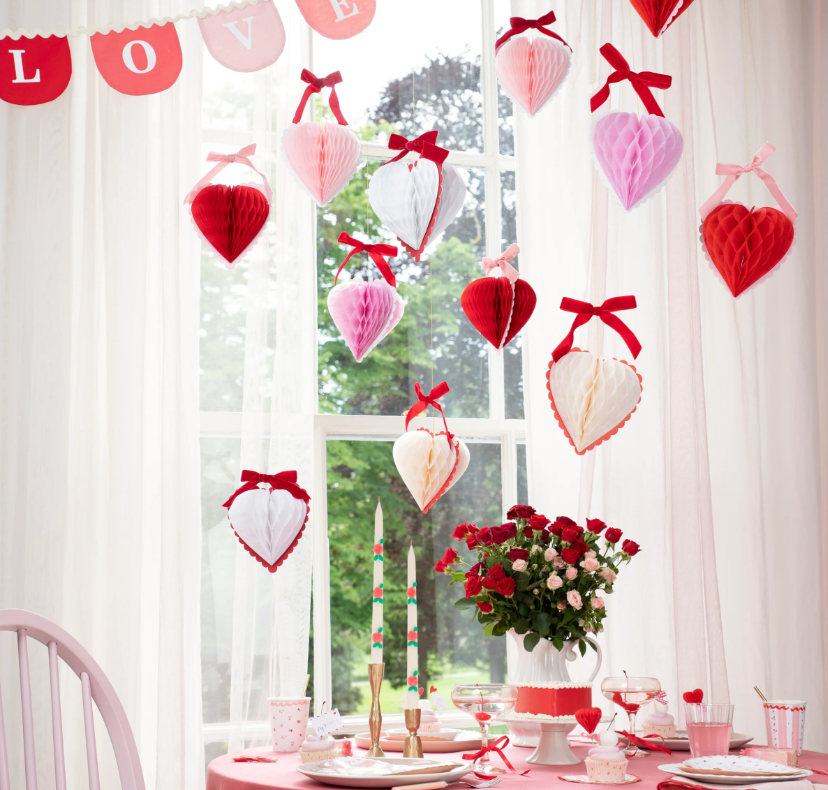 Meri MeriMeri Meri - Kalpli Honeycomb Asılan Süs284118