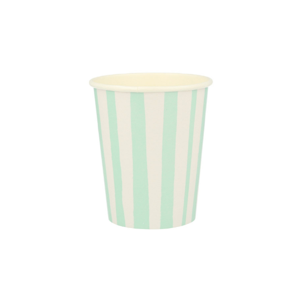 Meri MeriMeri Meri - Mint Stripe Cups - Mint Çizgili Bardaklar - 8'li224496