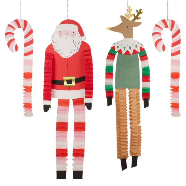 Meri MeriMeri Meri - Noel Baba ve Ren Geyiği Asılan Süsler - 4 Adet280284