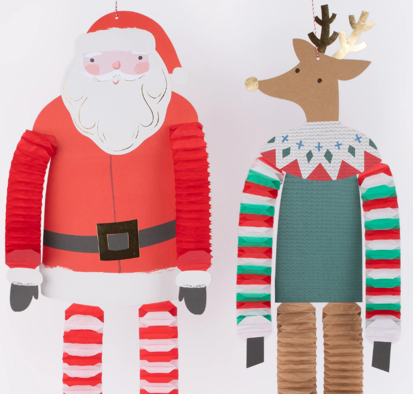 Meri MeriMeri Meri - Noel Baba ve Ren Geyiği Asılan Süsler - 4 Adet280284