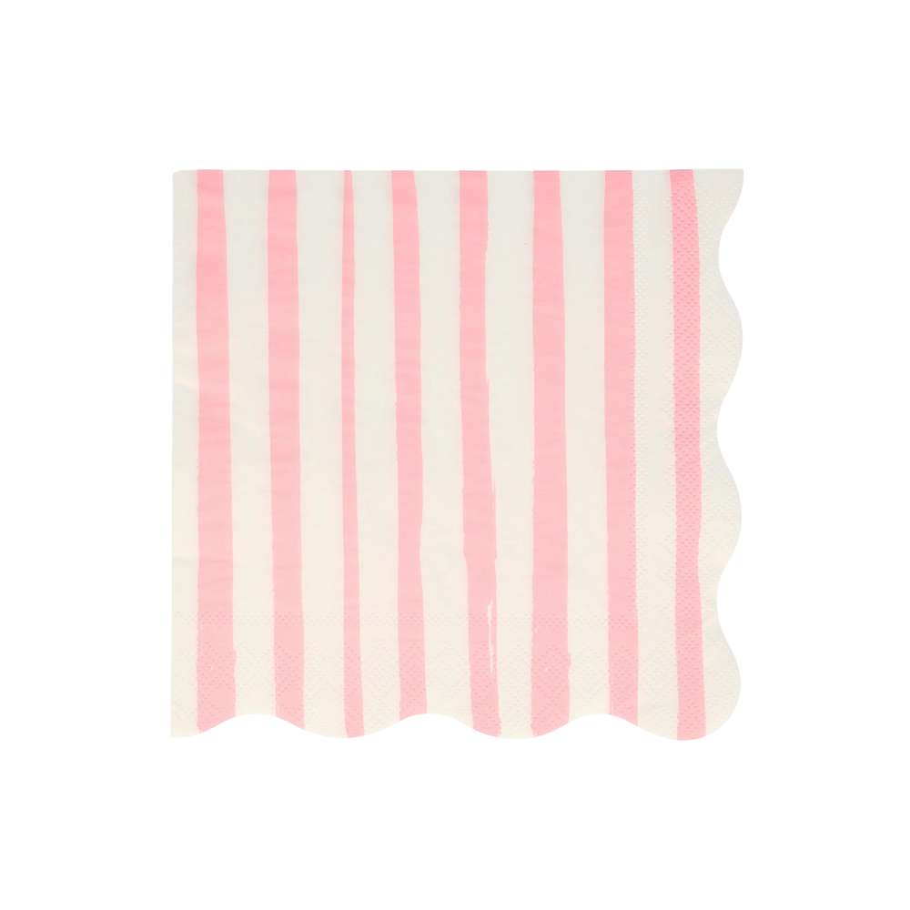 Meri MeriMeri Meri - Pink Stripe Large Napkins - Pembe Çizgili Peçeteler L - 16 Adet222552