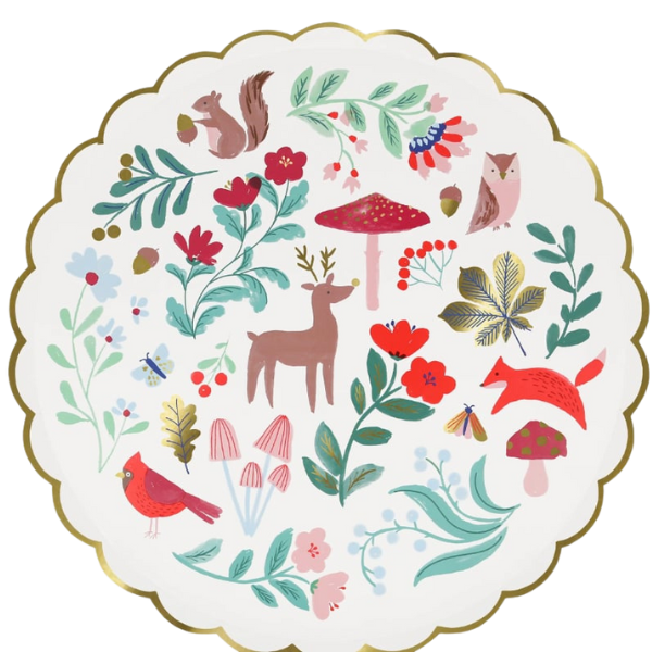 Meri MeriMeri Meri - Winter Woodland Dinner Plates - Orman Tabak (L) (8'li)280158