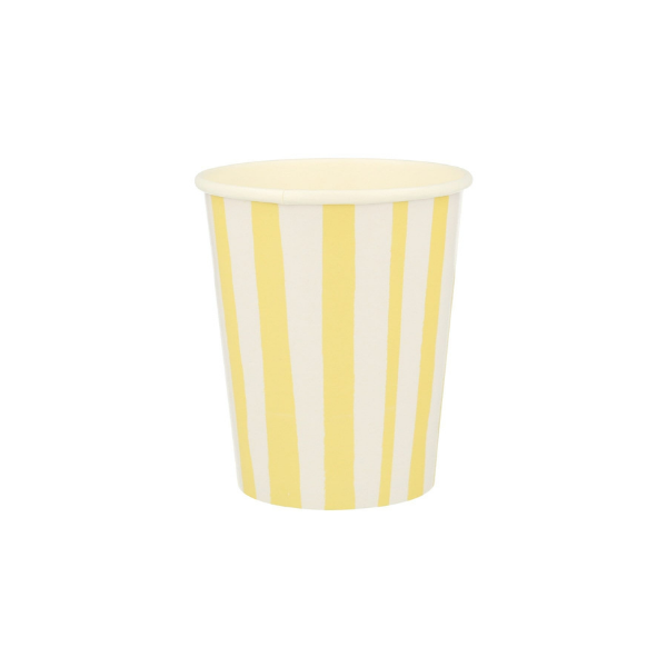 Meri MeriMeri Meri - Yellow Stripe Cups - Sarı Çizgili Bardaklar - 8'li224505