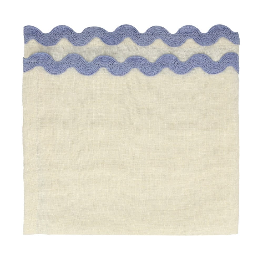 Meri Meri - 6 Colorful  Ric Rac Napkins - Renkli Dalgalı Kumaş Peçeteler - 6'lı Peçeteler