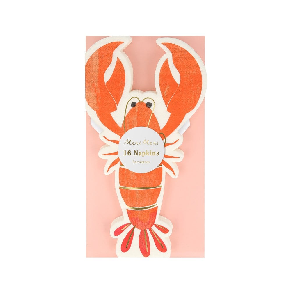 Meri Meri - Lobster Napkins - Istakoz Peçeteler - 16'lı Peçeteler
