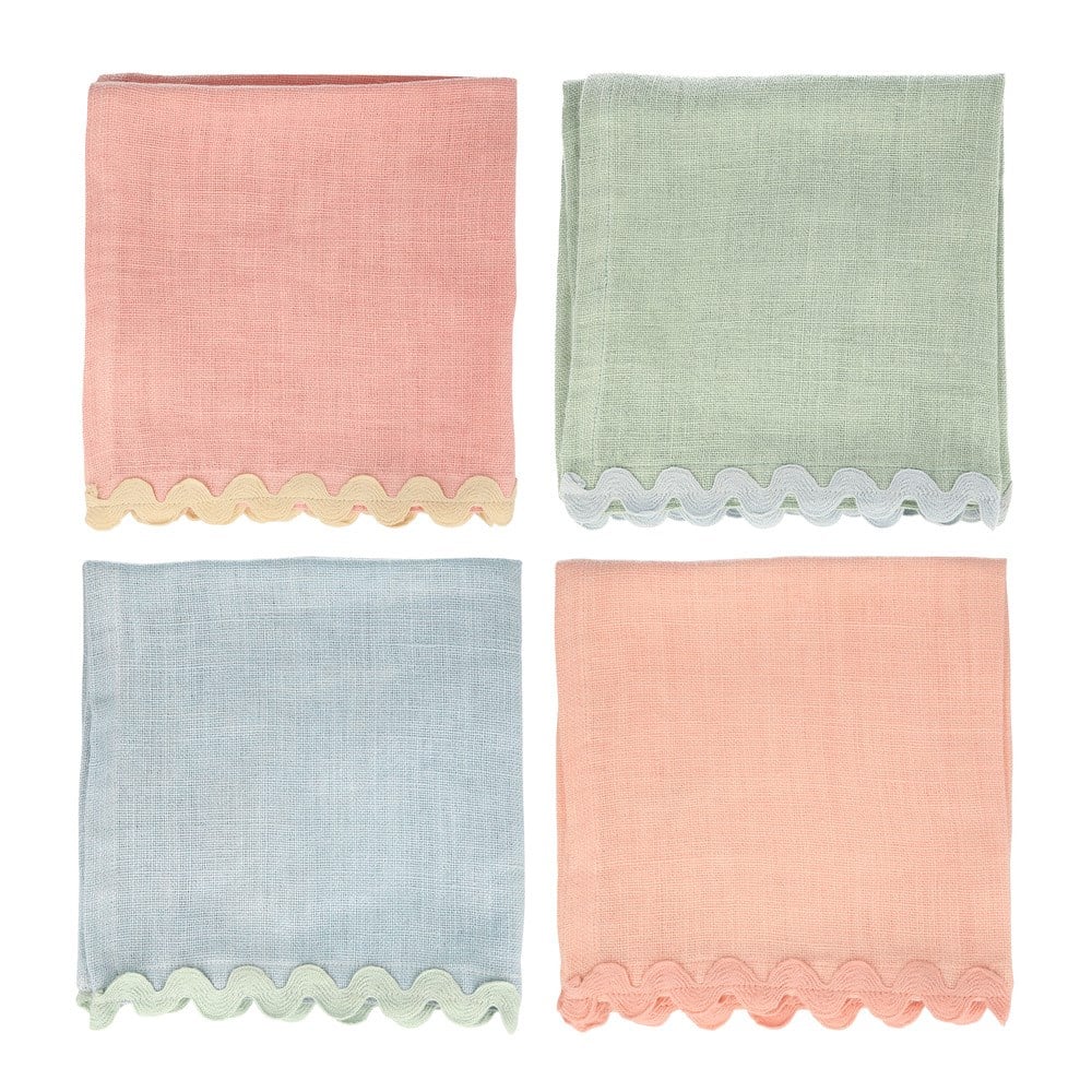 Meri Meri - Pastel Cloth Napkins - Pastel Renk Kumaş Peçeteler - 4'lü Peçeteler