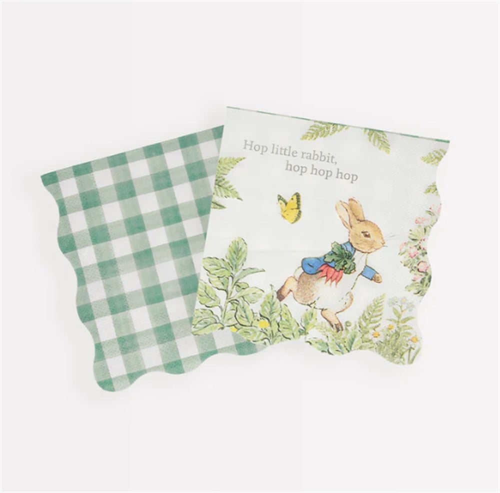 Meri Meri - Peter Rabbit In The Garden Small Napkins - Peter Rabbit Bahçede Peçeteler - S - 16'lı Peçeteler