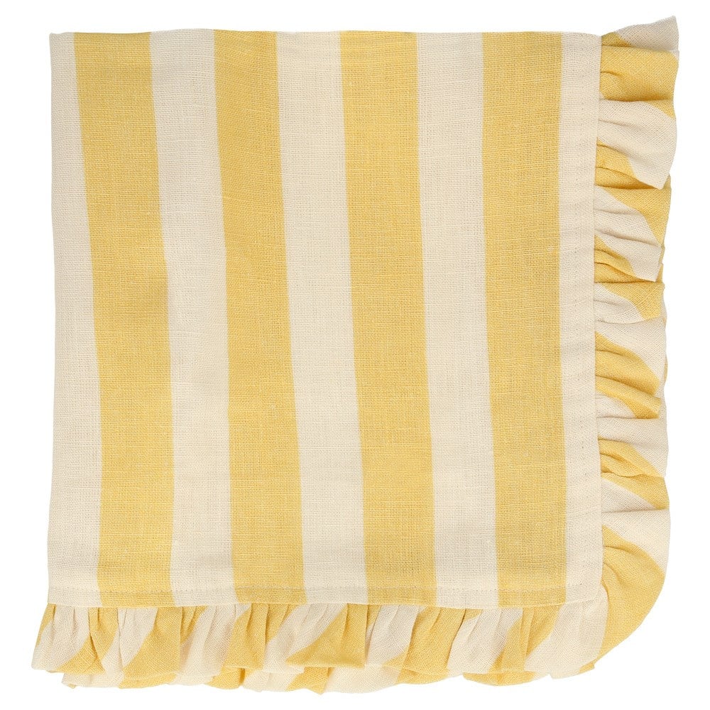 Meri Meri - Stripe Ruffle Napkins - Şerit Fırfırlı Kumaş Peçeteler - 4'lü Peçeteler
