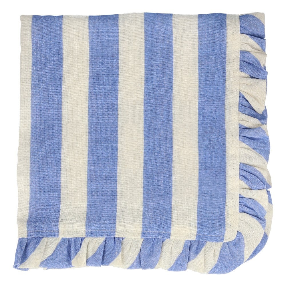 Meri Meri - Stripe Ruffle Napkins - Şerit Fırfırlı Kumaş Peçeteler - 4'lü Peçeteler