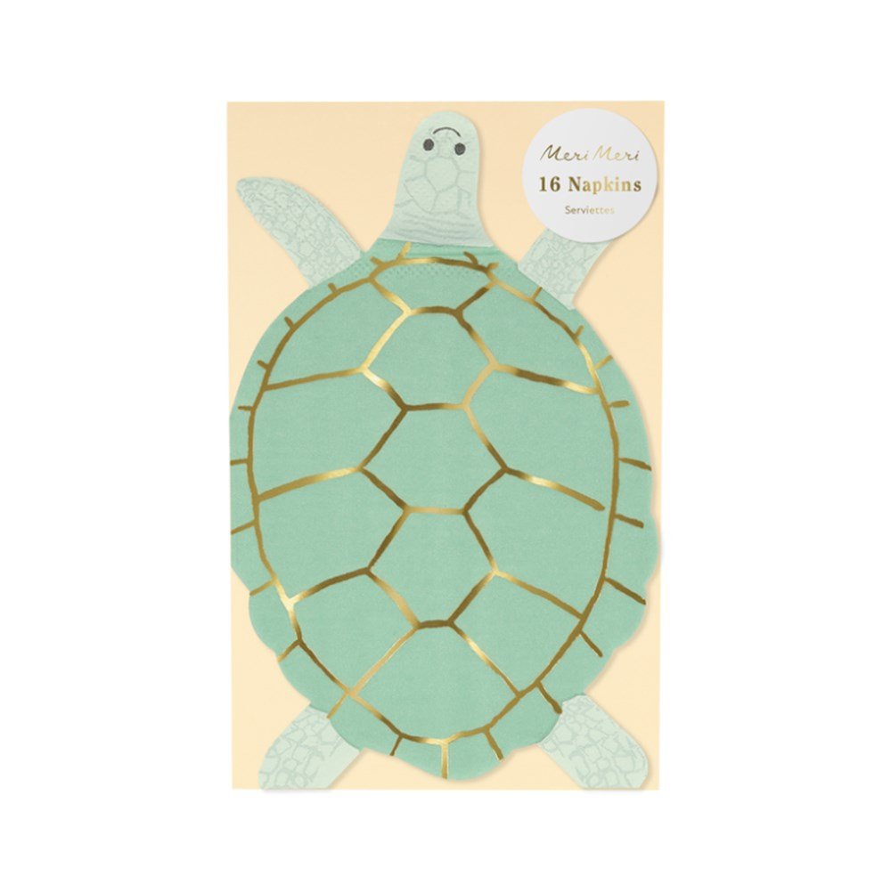 Meri Meri - Turtle Napkins - Kaplumbağa Peçeteler - 16'lı Peçeteler
