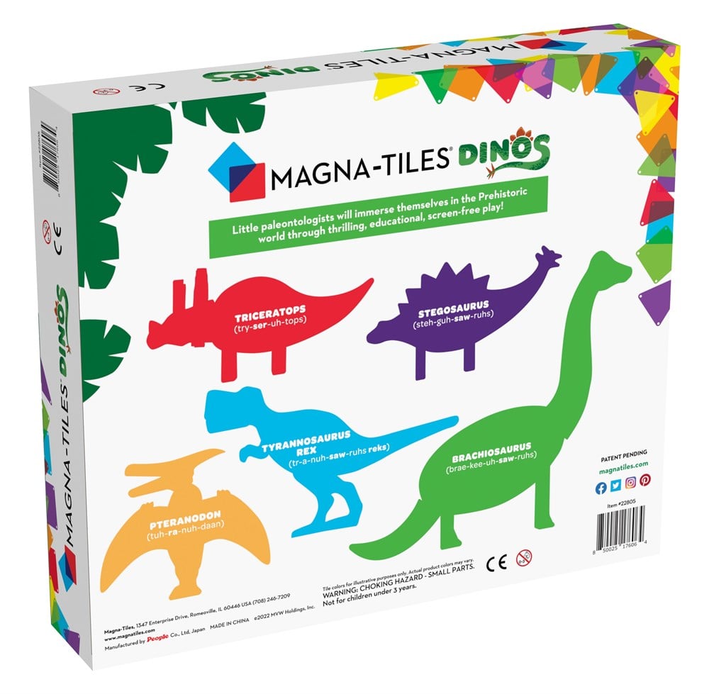 Magna-Tiles - Dinozorlar 5 parça STEM - Eğitici Setler