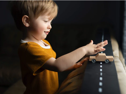 Waytoplay - Back & Forth Car - Woody - Araba - Ahşap Renk STEM - Eğitici Setler