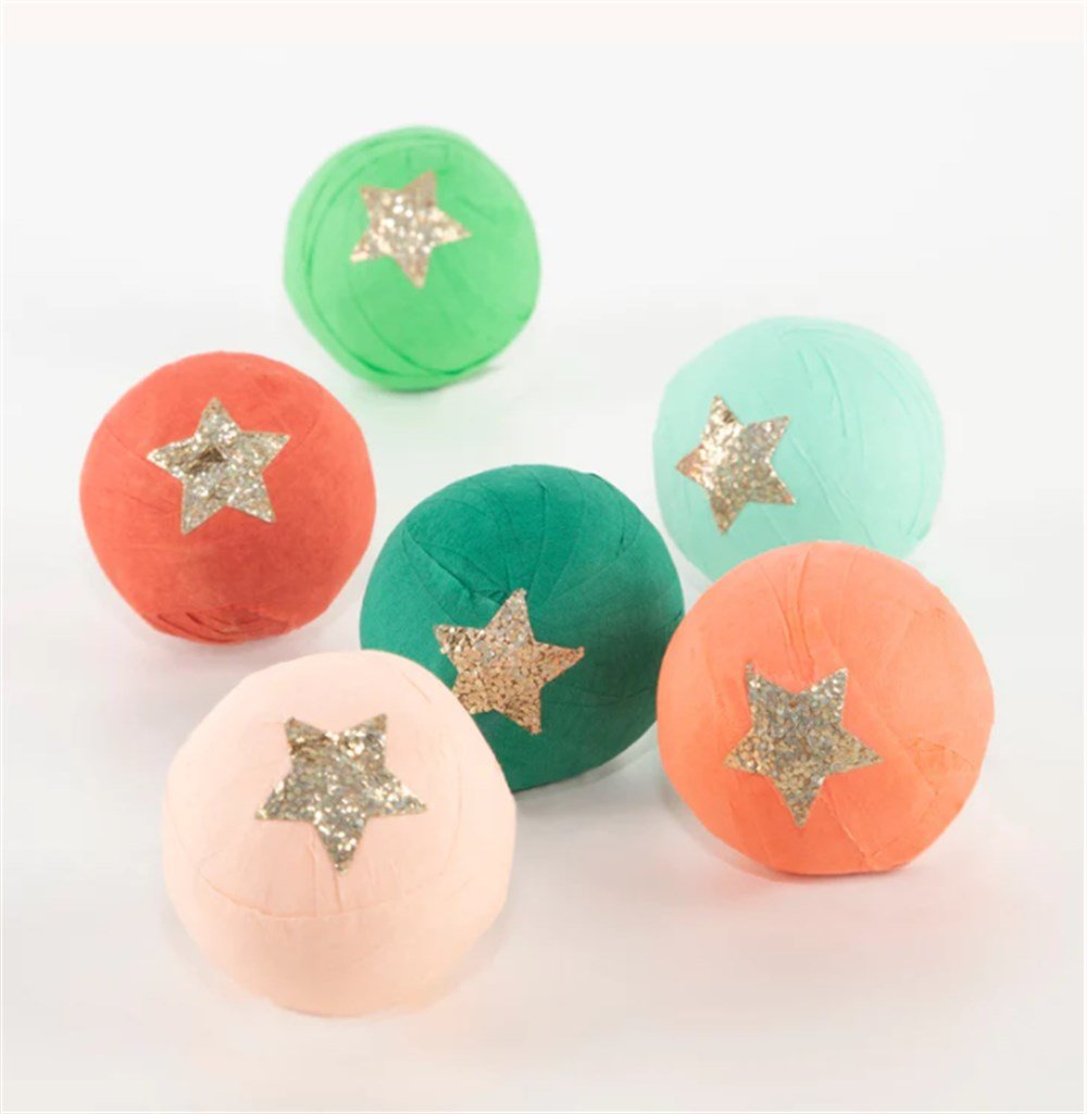 Meri Meri - Christmas Multi Surprise Balls - Yeni Yıl Sürpriz Topları - 6lı Süprizli Konfetiler ve Toplar