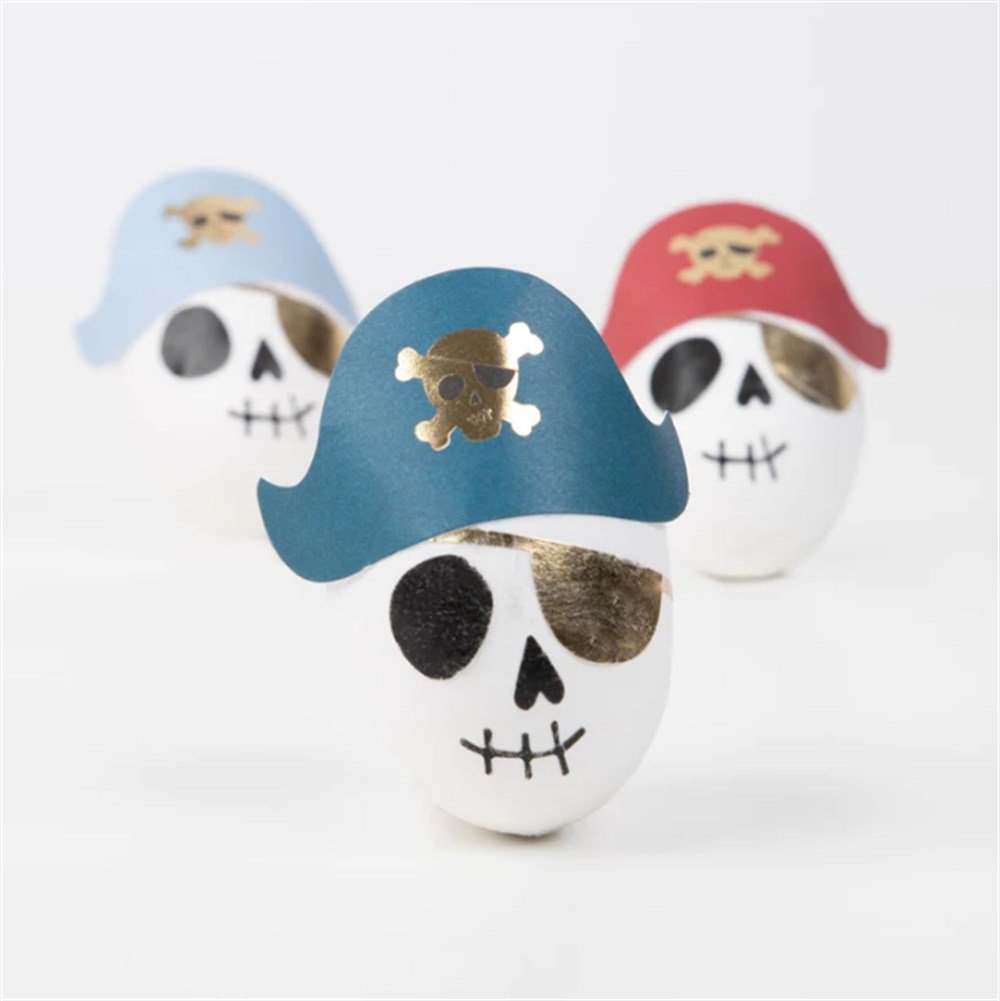 Meri Meri - Pirate Skulls Surprise Balls - Korsan İskelet Sürpriz Toplar - 3lü Süprizli Konfetiler ve Toplar