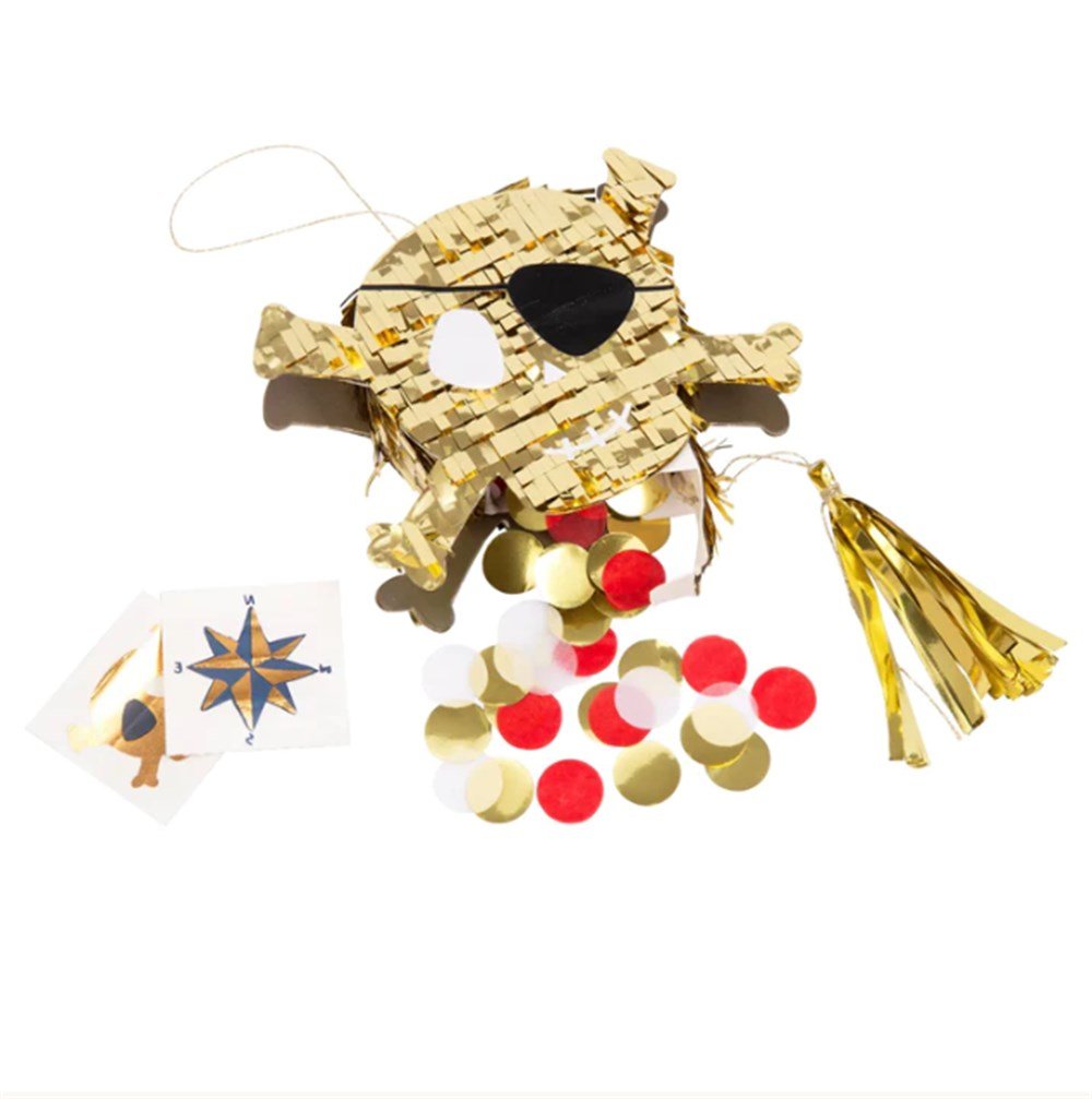 Meri Meri - Skull Pinata Favor / Korsan Mini Pinyata Süprizli Konfetiler ve Toplar