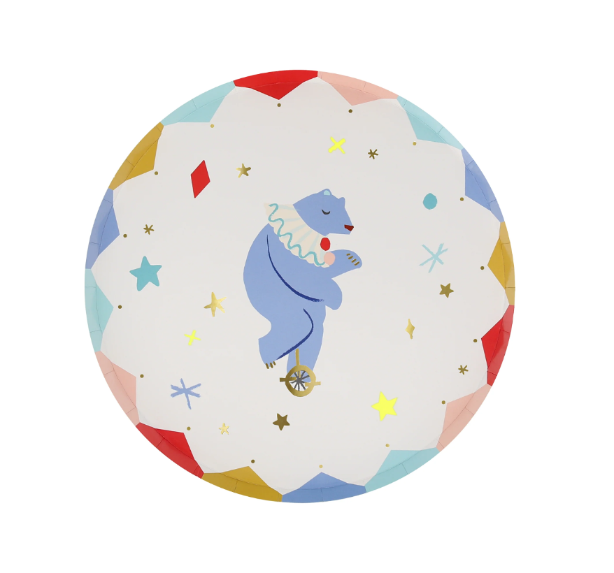 Meri Meri - Circus Side Plates - Sirk Tabaklar (M) (x8) Tabaklar