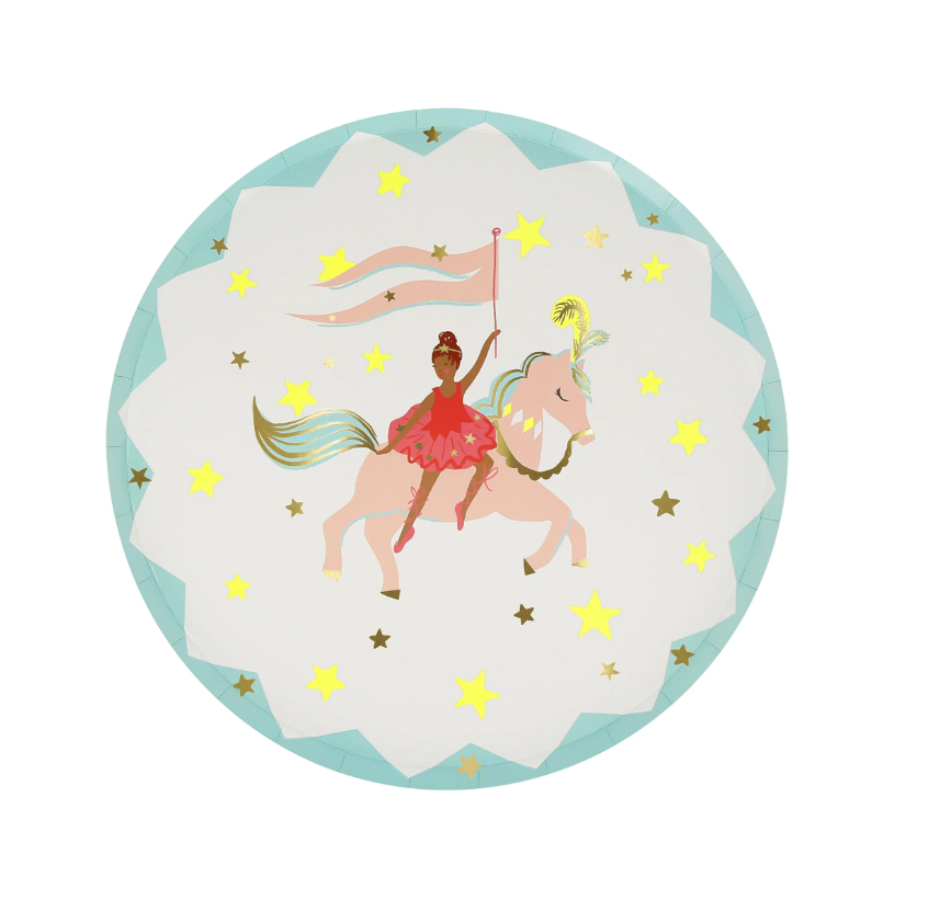 Meri Meri - Circus Side Plates - Sirk Tabaklar (M) (x8) Tabaklar