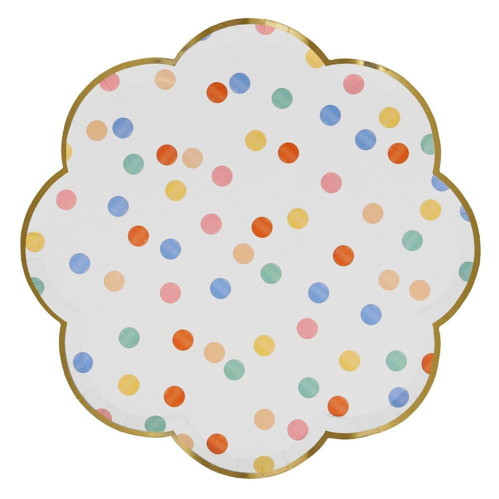Meri Meri - Colourful Pattern Dinner Plates - Renkli Desenler Tabaklar - L - 8'li Tabaklar