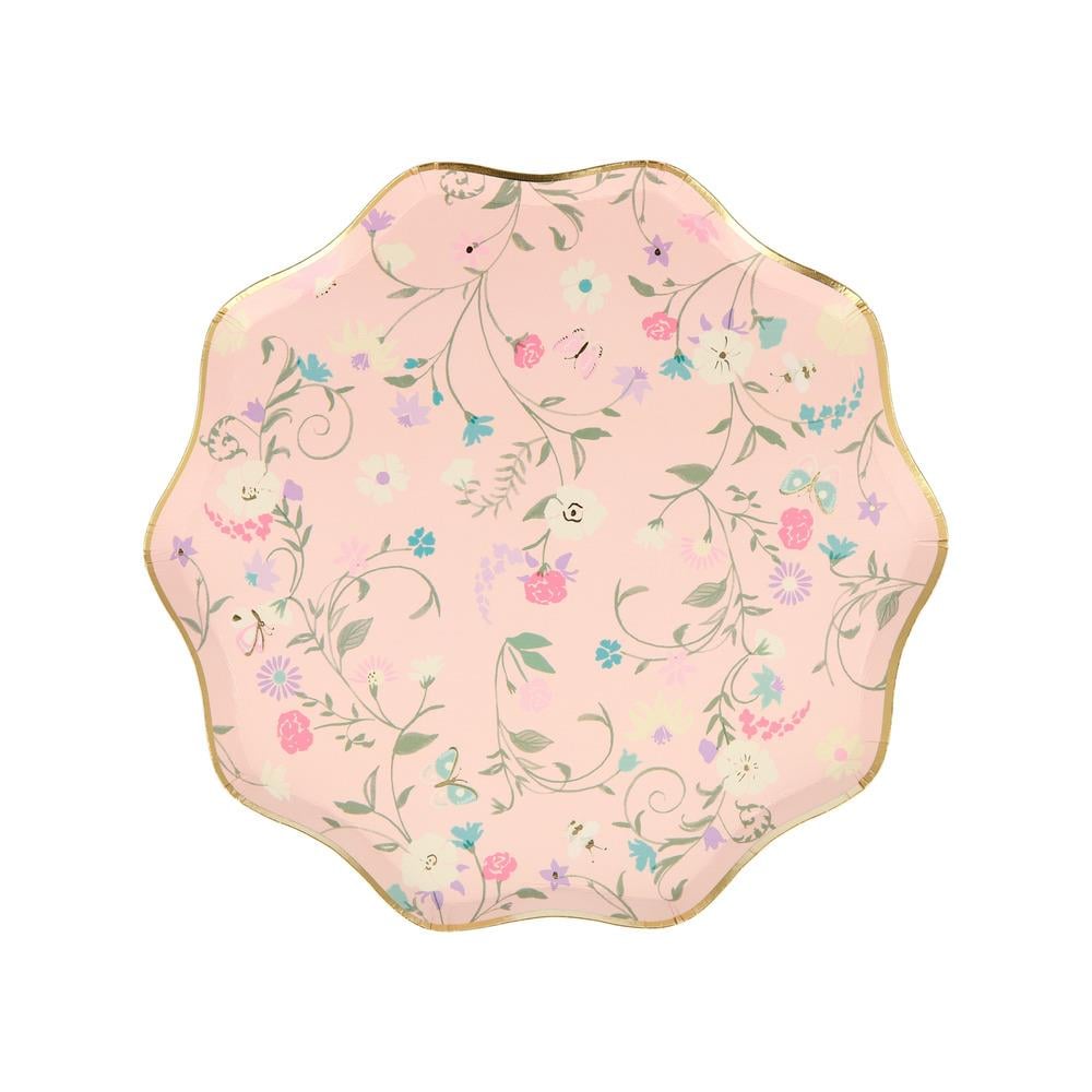 Meri Meri - Ladurée Paris Floral Side Plates - Ladurée Paris Çiçekli Tabaklar (M) (8'li) Tabaklar
