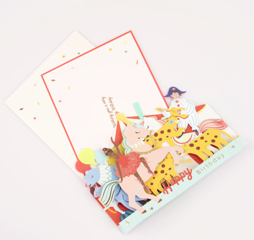 Meri Meri - Circus Concertina Card - Sirk Tebrik Kartı Tebrik Kartları