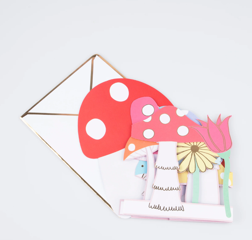 Meri Meri - Mushroom Concertina Card - Mantar Tebrik Kartı Tebrik Kartları