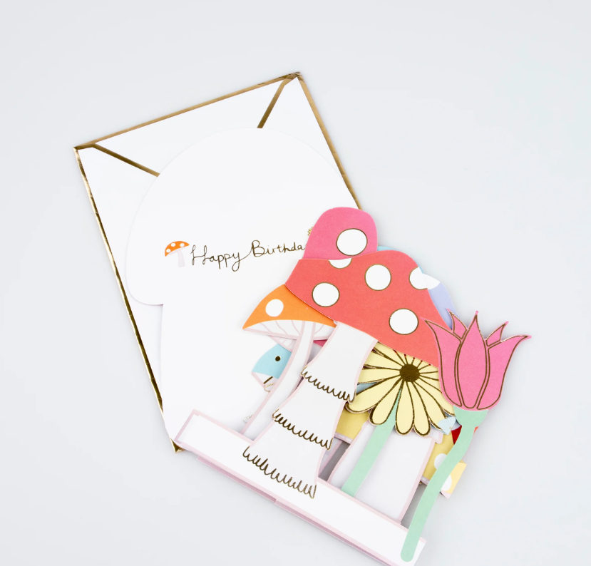 Meri Meri - Mushroom Concertina Card - Mantar Tebrik Kartı Tebrik Kartları