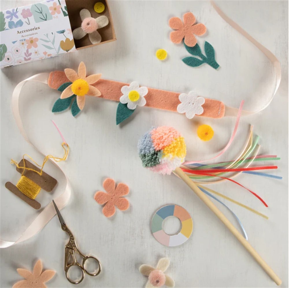 Meri Meri - Diy Headband & Wand - Çiçekli Baş Süsü & Değnek El İşi Seti Tokalar ve Taçlar