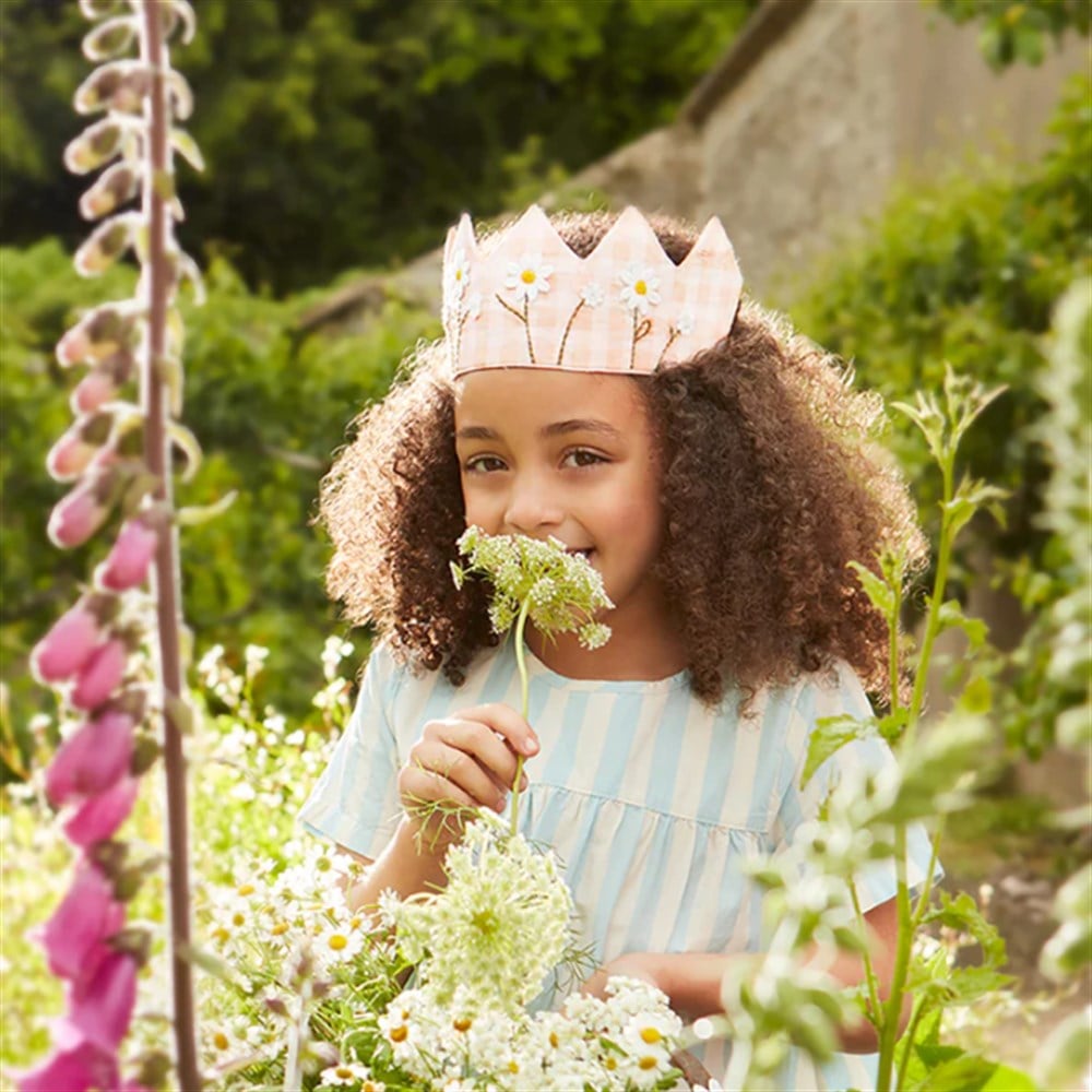 Meri Meri - Gingham Crown - Pötikareli Taç Tokalar ve Taçlar