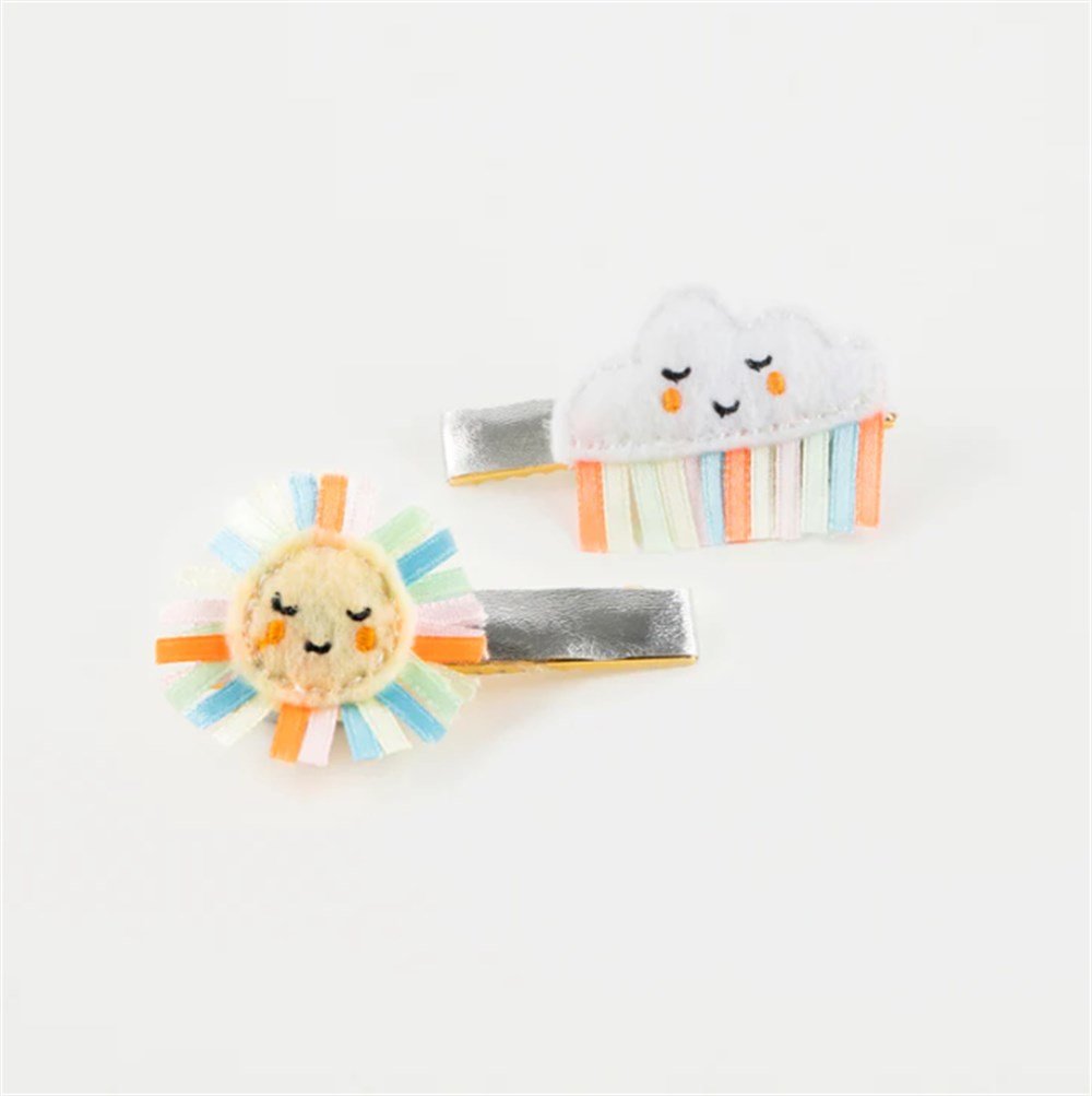 Meri Meri - Rainbow Sun & Cloud Hair clips - Gökkuşağı Güneş & Bulut Tokalar - 2li Tokalar ve Taçlar